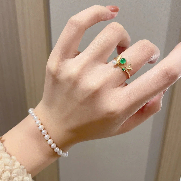 Wholesale Pearl ring, cute, niche, high-end, fashionable