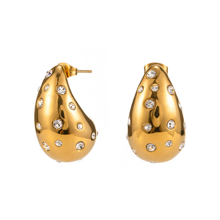 Wholesale Water Drop Earrings White Rhinestone Earrings JDC-ES-ZhuoX010