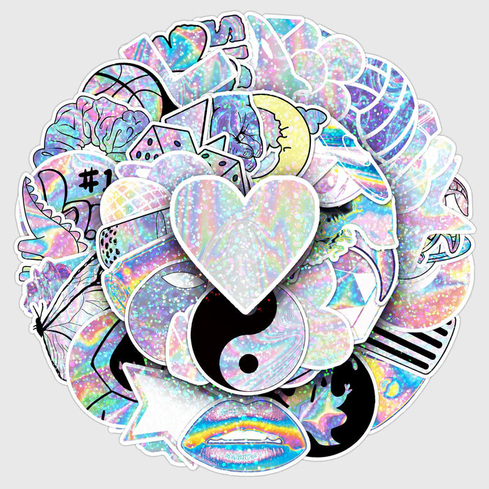 Wholesale 50pcs holographic flash point laser stickers