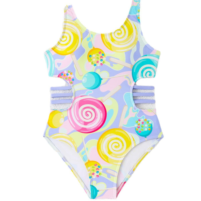 Wholesale Cute one-piece hollow out children's one-piece swimsuit