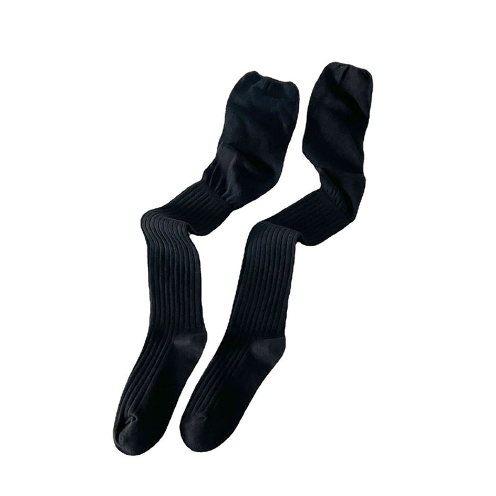 Wholesale Solid color knee high socks with patchwork stacking, women's versatile high socks paired with boots