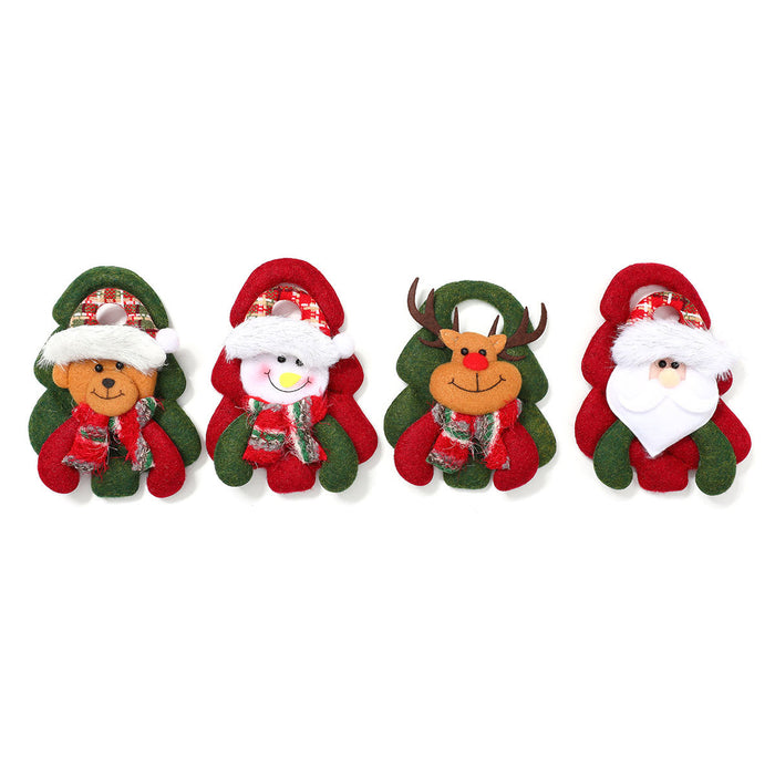 Wholesale Tree-Shaped Christmas Decorations, Christmas Tree Pendants, Christmas Fabric Doll Pendants, Christmas Doll Pendants