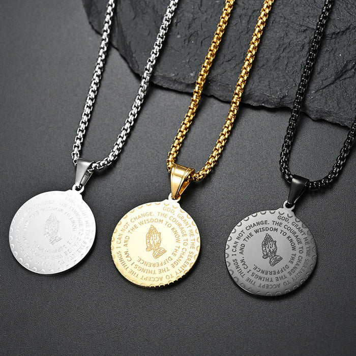 Wholesale  stainless steel round pendant necklace