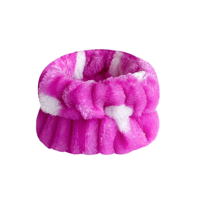 Wholesale Solid Color Plush Wristband Women' s Face Wash Wrist Waterproof Headb Flannel Sweat Wipe Bracelet