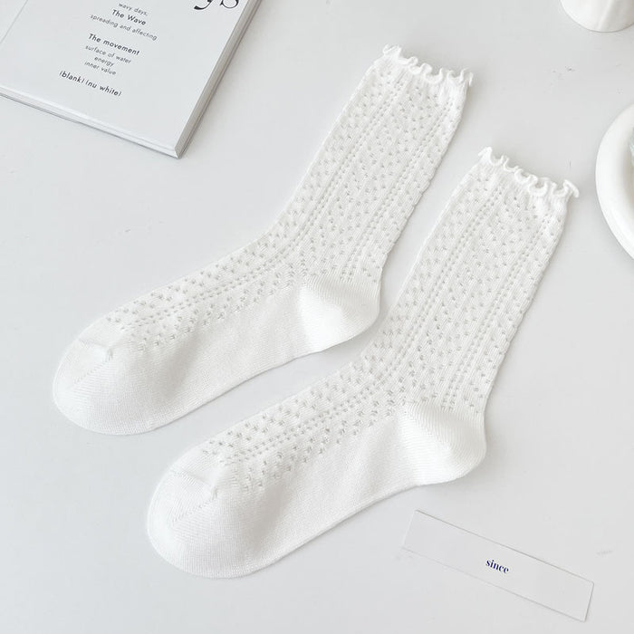 Wholesale Socks, thin cut, hollowed out, stacked socks, middle tube