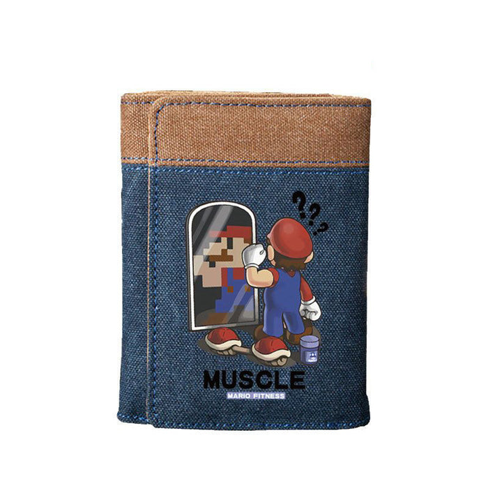 Wholesale Men' s Coin Purse Denim College Student Durable Trendy Style