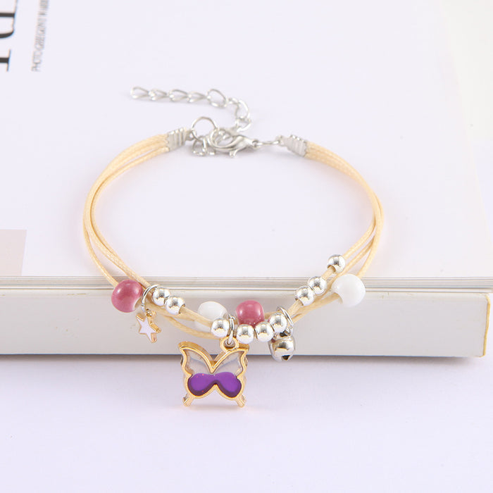Wholesale Handmade star alloy butterfly bracelet women' s cool style couple bracelet jewelry