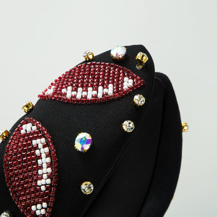 Wholesale Hand-ed headband with rhinestones and pearls