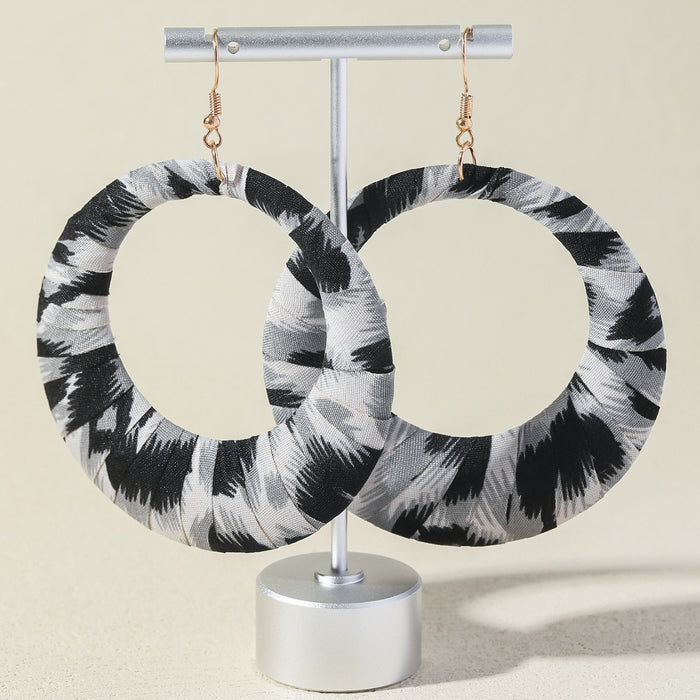 Wholesale Exaggerated leopard print flower tassel earrings, fashionable and high-end, niche earrings, wholesale of earrings