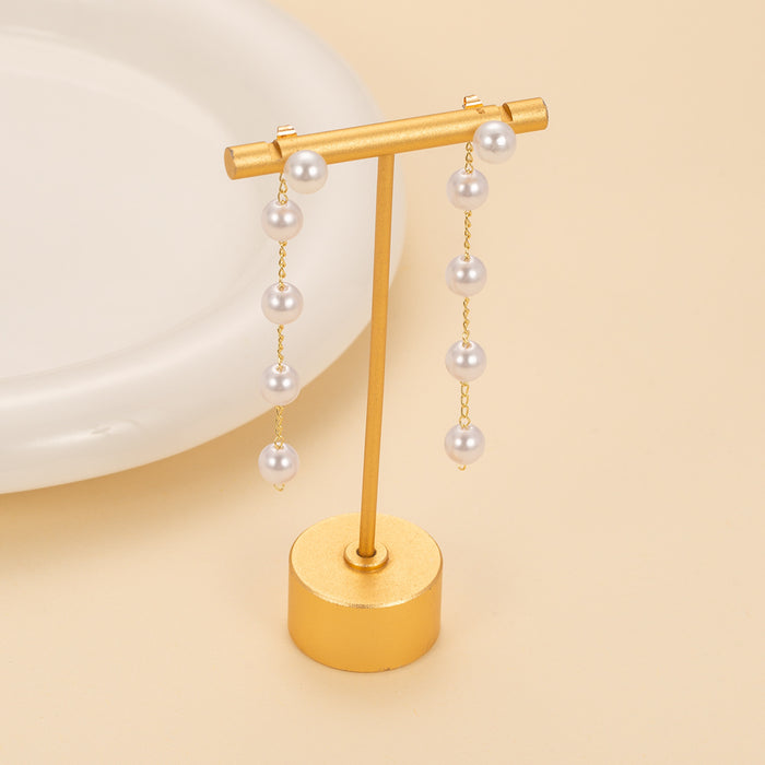 Wholesale Pearl Earrings, a Pair of Pendant Earrings, Long Pearl Chain Tassel Earrings