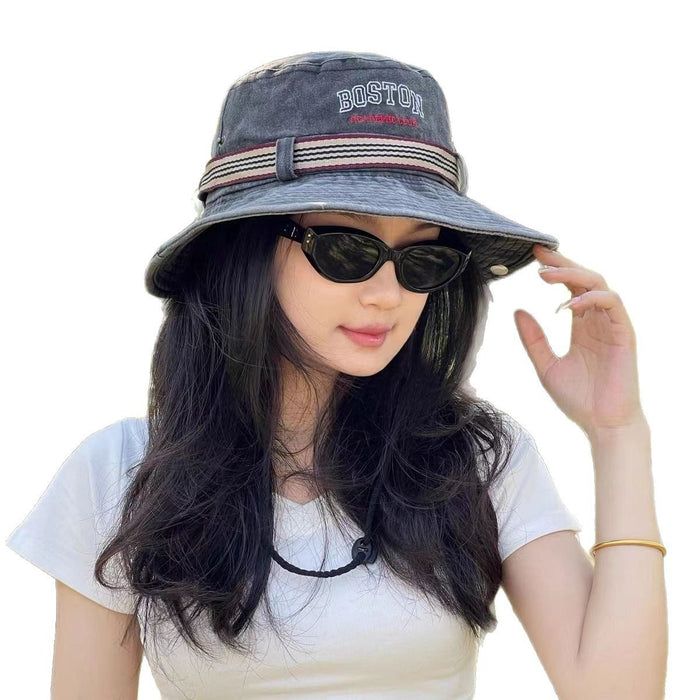 Wholesale High-end fisherman hat washed hat Korean style cool foldable outdoor travel mountaineering fishing sun hat men and women basin hat