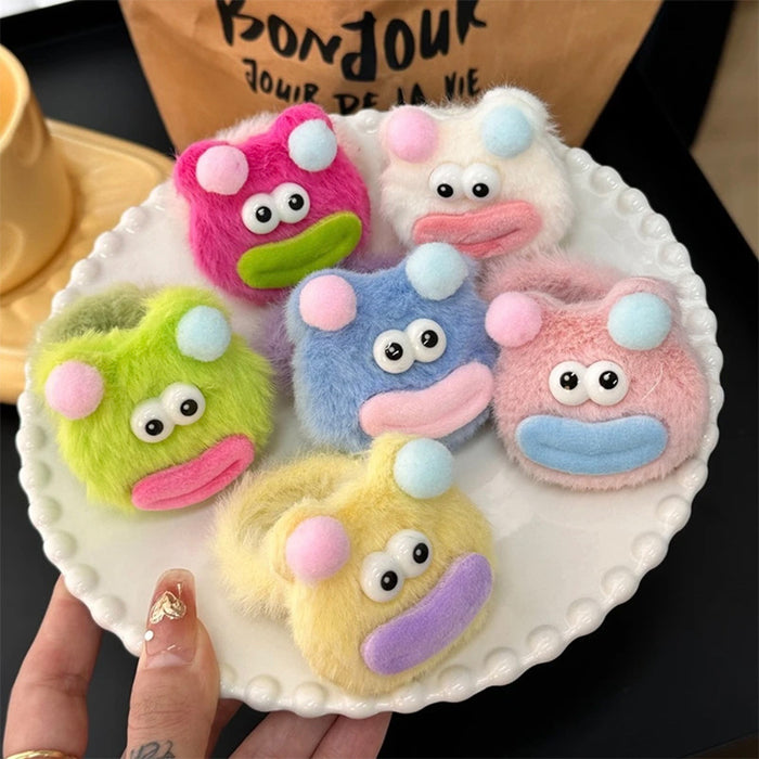 Wholesale Cartoon Cute Little Monster Plush Hair Clips Hair Scrunchies JDC-HC-Yika005