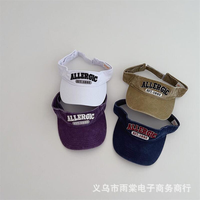 Wholesale Children's Empty Top Hat Simple Letter Sun Hat