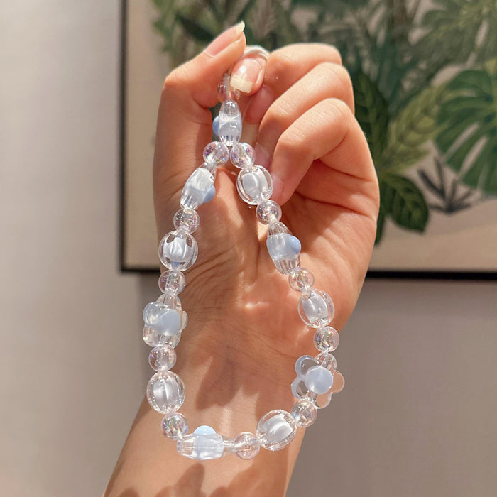 Wholesale Acrylic bead phone chain, handmade bead keychain accessories, keychain