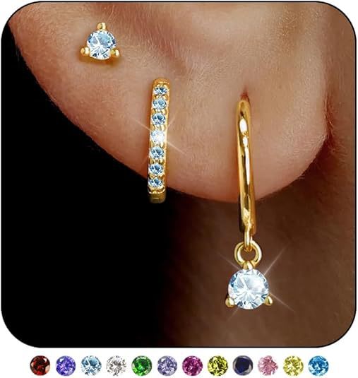 Wholesale Brass genuine gold electroplated earrings niche set earrings three piece set earrings buckle earrings