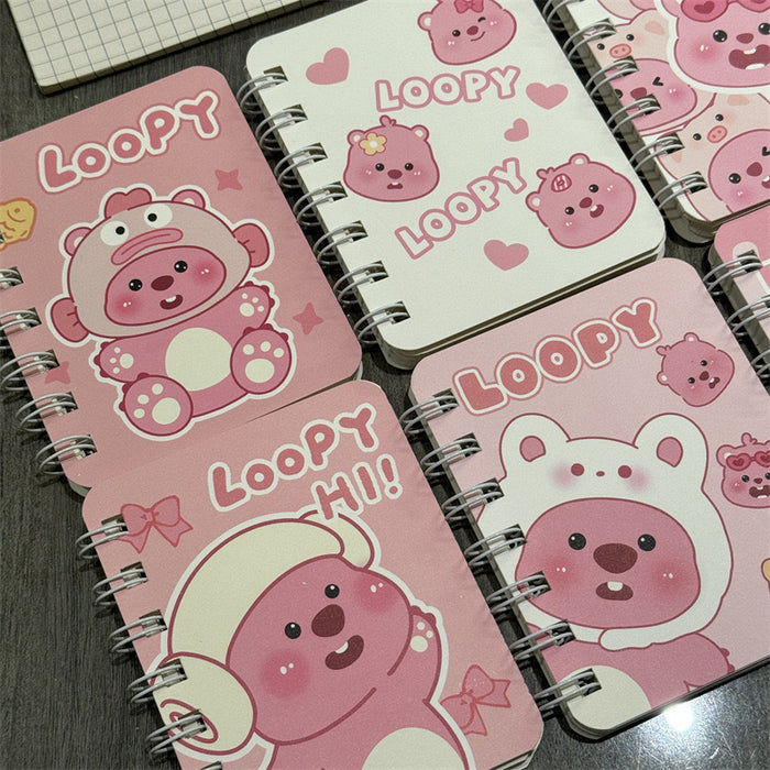 Wholesale 4 Sets of A7 Small Coil Cartoon Paper Notebook JDC-NK-YYC004