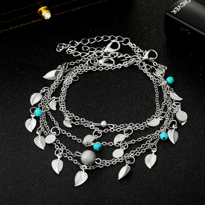 Wholesale Retro Starfish Turquoise Beach Anklets