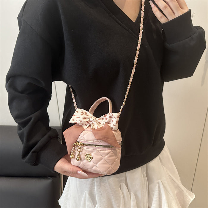Wholesale New Handheld Small Bag with Diamond Grid Chain Bag, Crossbody Bag, Bow Bow Bag