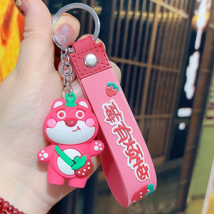 Wholesale Cartoon  bear keychain cute key chain doll claw  silicone key pendant car bag ornaments