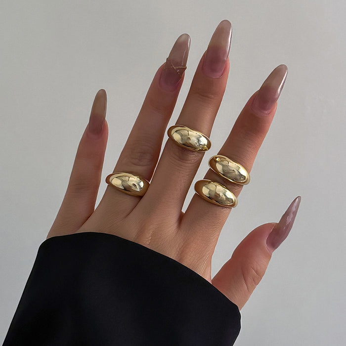 Wholesale ENiche trend design geometric arc ring joint ring exaggerated open set ring