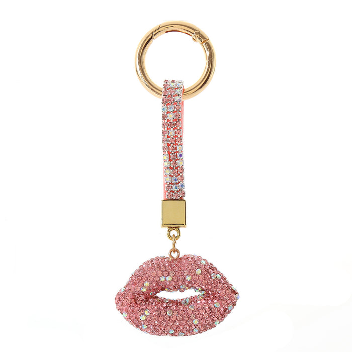 Wholesale Diamond Crystal Red Lips Keychains JDC-KC-JFan012