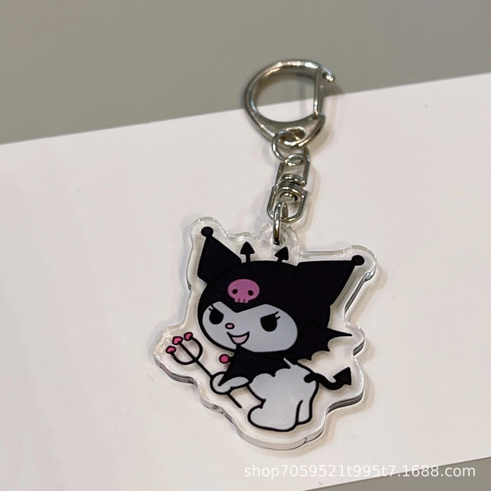 Wholesale Double-sided Keychain Cute Cartoon Book Bag Pendant Transparent Pendant Acrylic Keychain for Men and Women