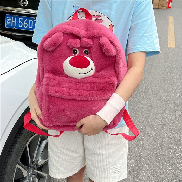 Wholesale Cartoon Cute Three-dimensional Bear Large Capacity Plush Backpack JDC-BP-ZeZ002