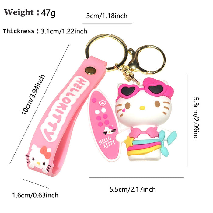 Wholesale Cartoon Cat Couple School Bag Pendant Keychain