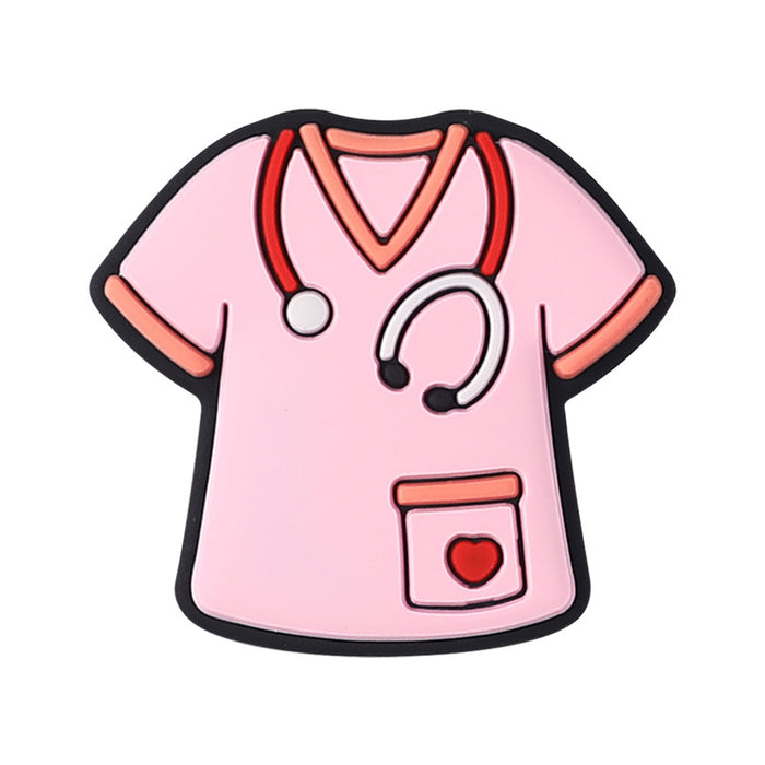 Wholesale 20pcs Cartoon nurse clothing accessories silicone beads creative badge telescopic buckle beaded stethoscope silicone beads