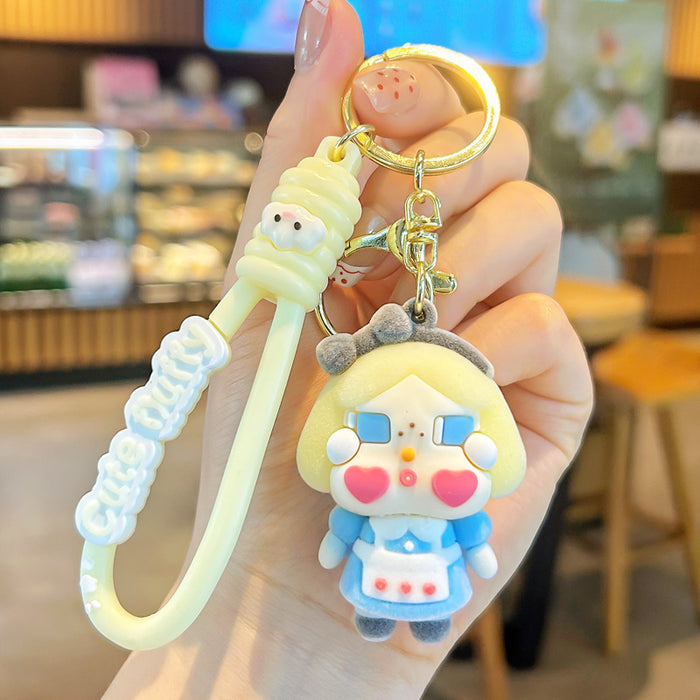 Wholesale Flocking Crying Baby Keychain Crying Girl Doll