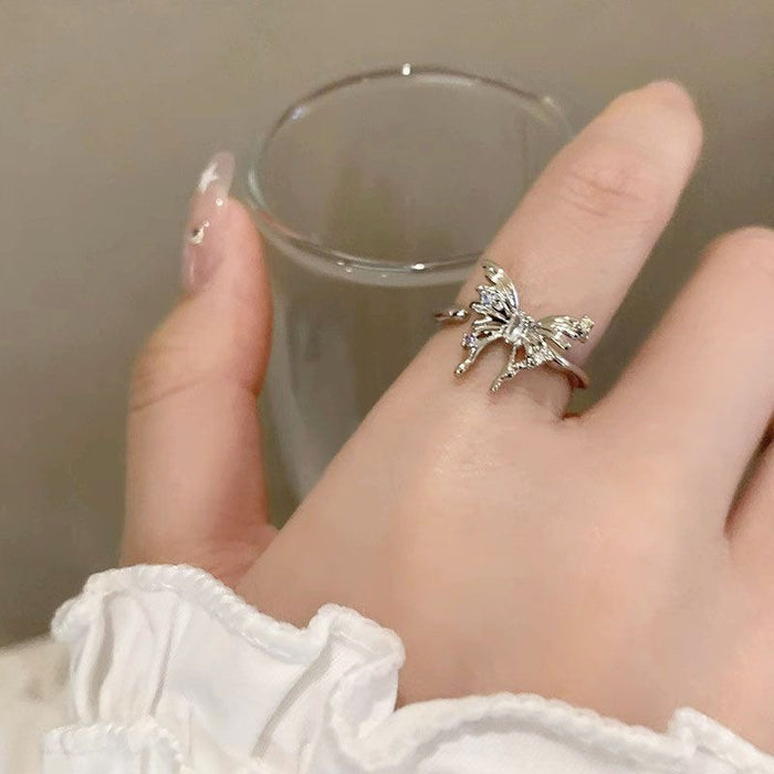 Wholesale A niche design liquid butterfly opening ring