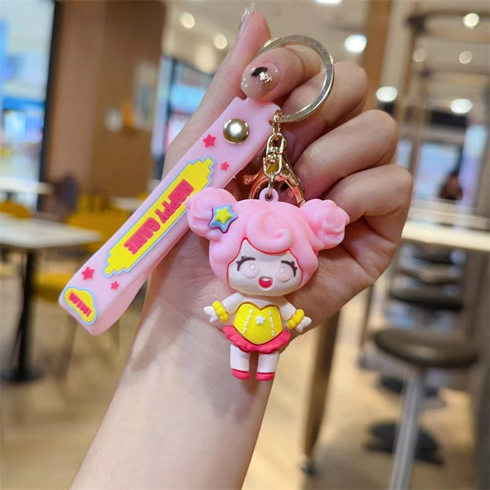 Wholesale Creative Mobile Game King Hero Keychain Cute Little Black Girl Key Chain Bag Pendant
