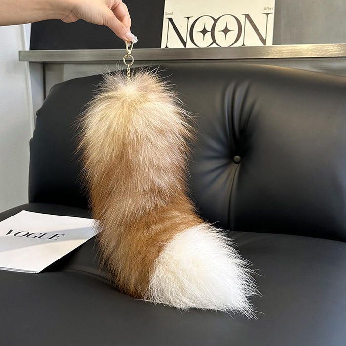 Wholesale Fox fur big tail f keychain