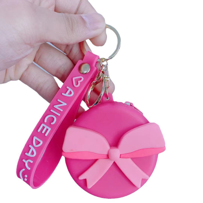 Wholesale Pink Princess Coin Purse Silicone Keychains JDC-KC-YiLan001