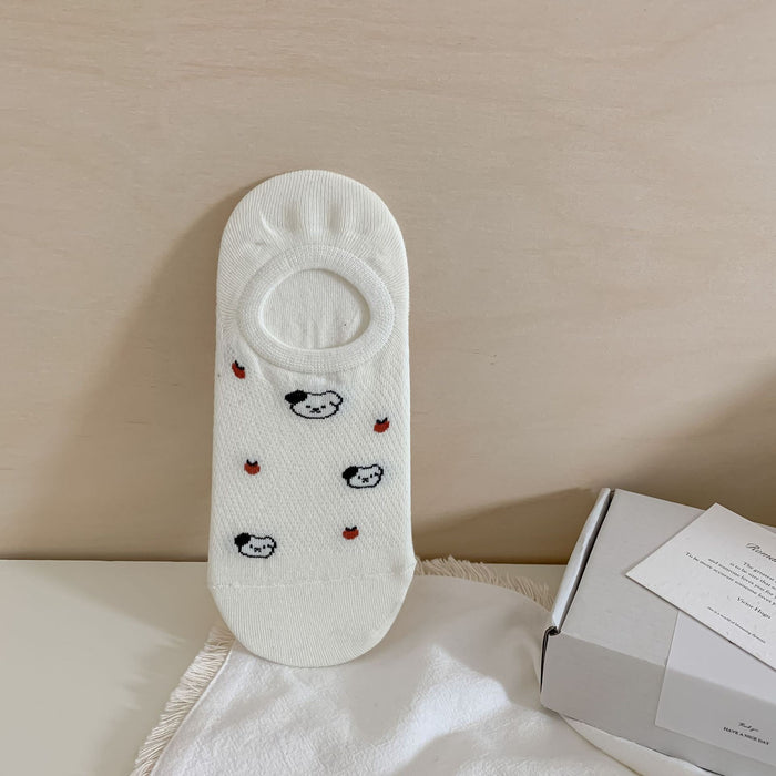 Wholesale Boat Socks Summer Thin Cute Cartoon White Invisible Socks Don't Drop and Short Socks