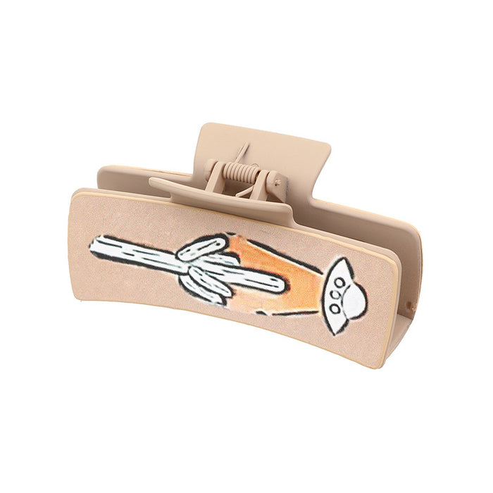 Wholesale Western Denim Wind Cactus Leather Women' s Hairpin Grab Clip Shark Clip