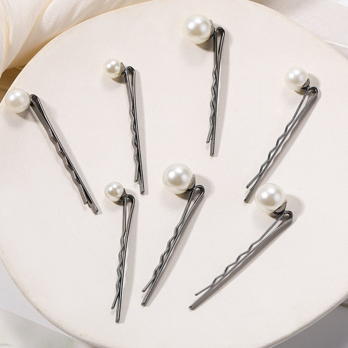 Wholesale Personalized accessory fashion gold-plated pearl one clip hair clip jewelry set