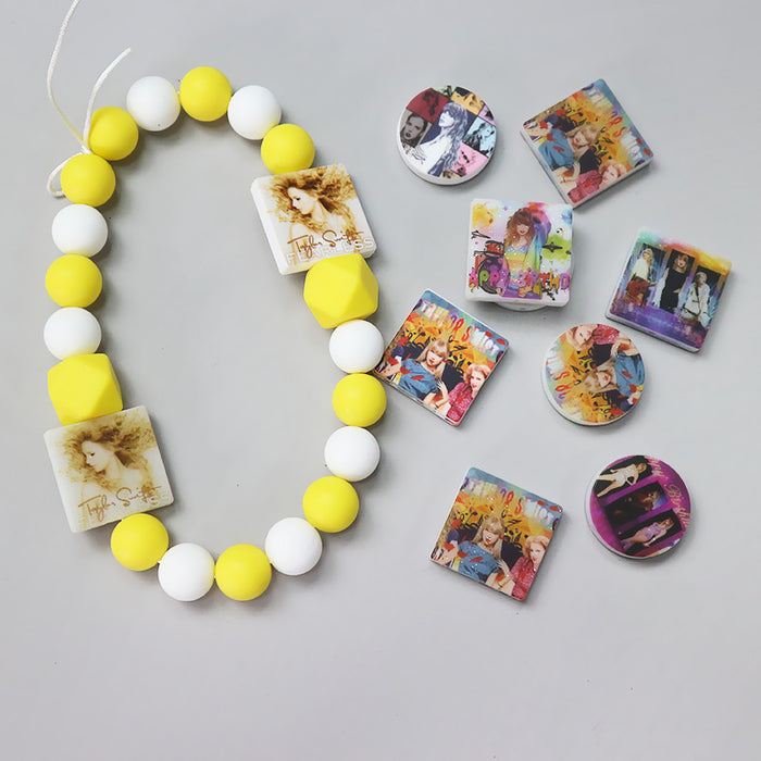 Wholesale of 10pcs Silicone Color Printed Loose Beads JDC-BDS-JiaHS006