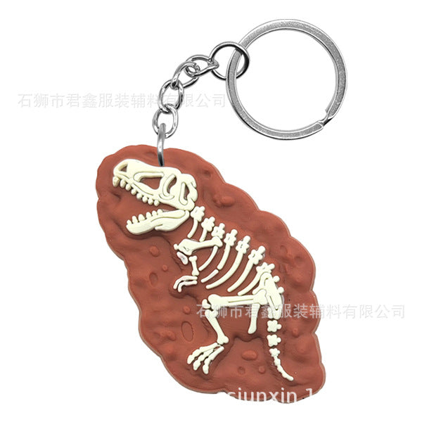 Wholesale Dinosaur Fossil Keychain  Pvc Luminous Keychain