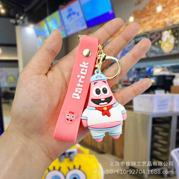 Wholesale Creative cartoon rubber couple keychains