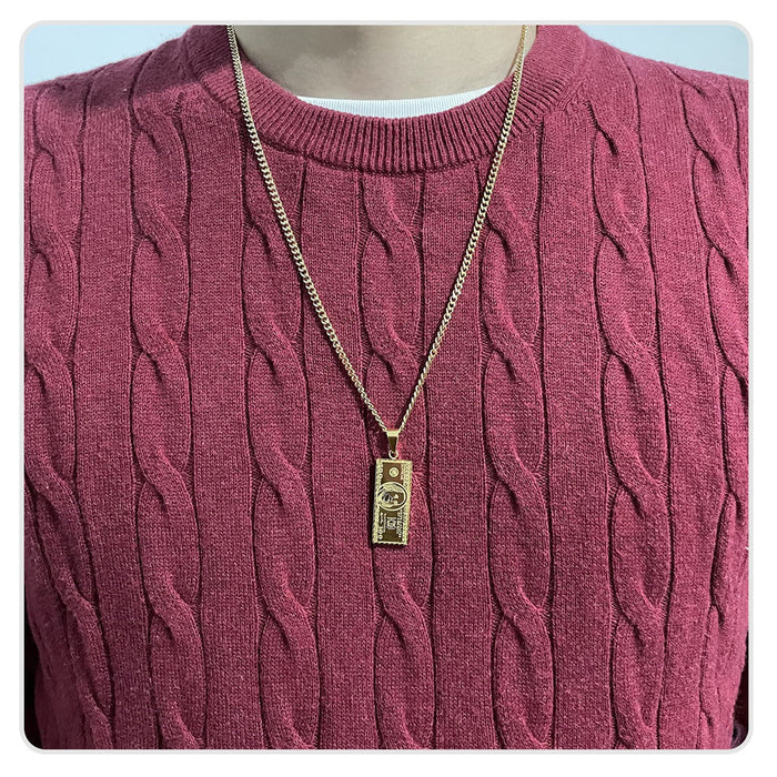 Wholesale Stainless steel square pendant jewelry, personalized titanium steel pendant, men's necklace