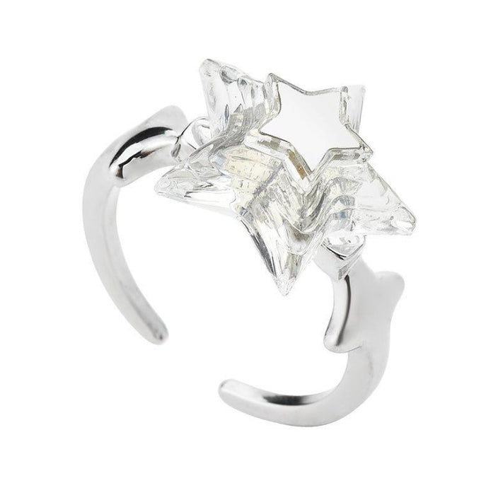 Wholesale Transparent star ring women' s open adjustable ring