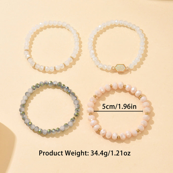 Wholesale New product temperament exquisite cut glass bead design square brand bracelet set for women