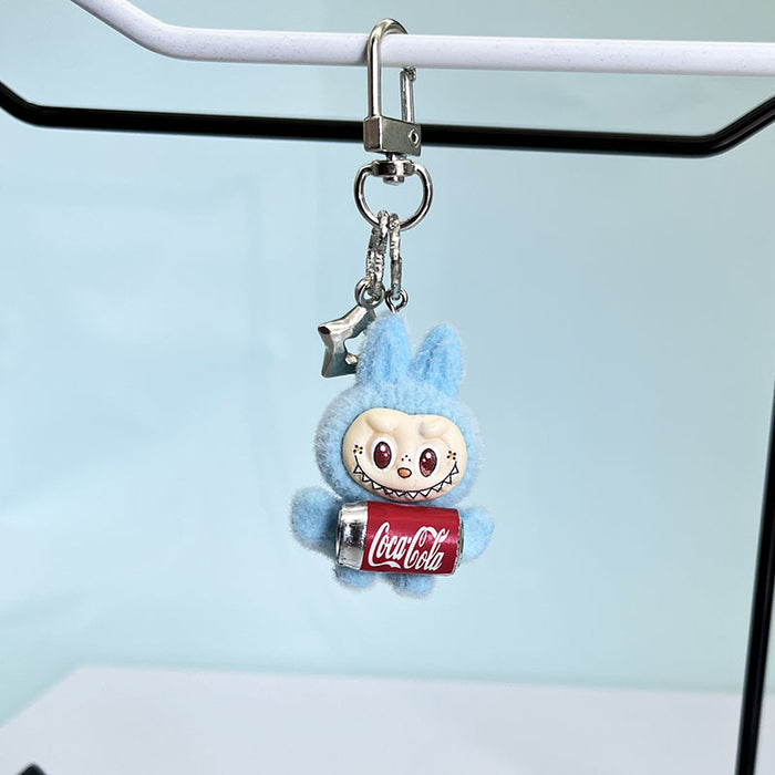 Wholesale Flocked Cola Cute Keychain Doll Cute School Bag Pendant Car Key Chain Mobile Phone Chain