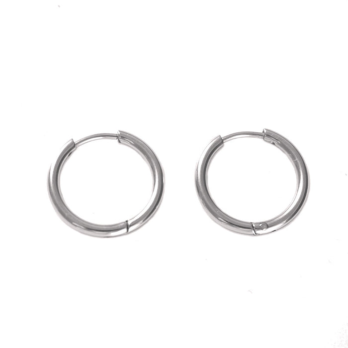 Wholesale Titanium steel earrings with ear buckles for both men and women, simple ear bone earrings, personalized style, versatile for daily use, round thread ear buckle