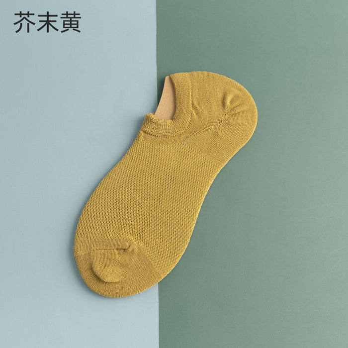 Wholesale Ship Socks Thin Short Socks Anti slip Shallow Mouth Invisible Socks Breathable Pure Cotton Mesh Socks