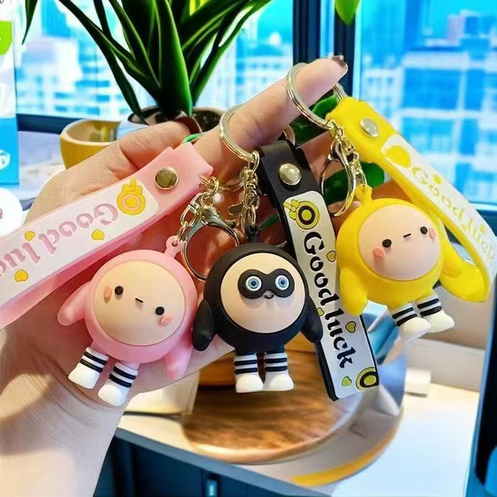 Wholesale Cartoon Egg Party Keychain Bag Pendant Car Keychain Arcade E-Commerce Small Gift