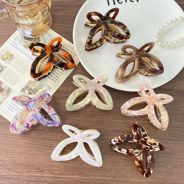 Wholesale Trendy Hollow Butterfly Acetate Hair Claw Clip Tortoise Shell Chic Everyday Hair Accessory