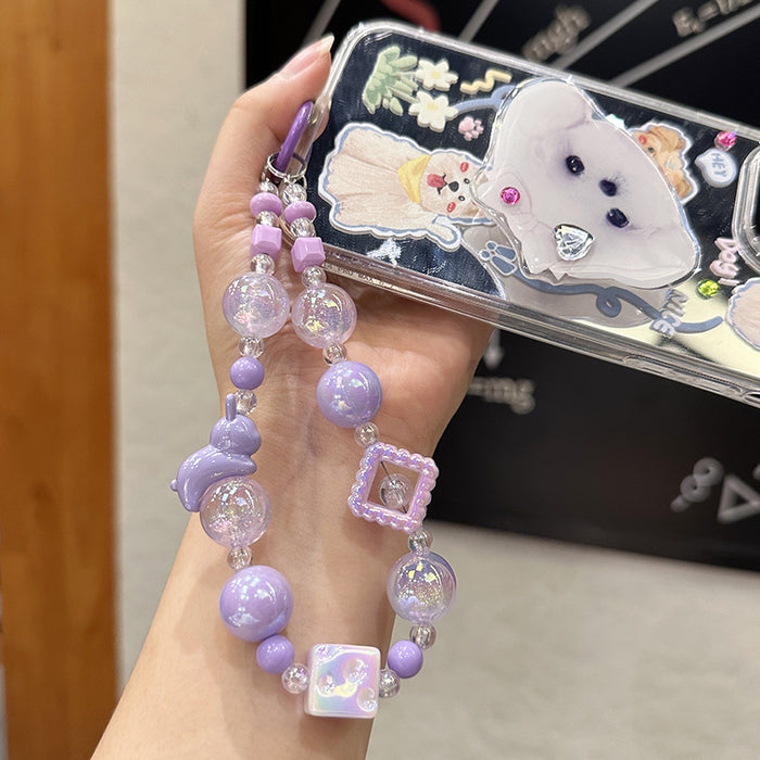 Wholesale Creative acrylic bead keychain bracelet key pendant mobile phone chain bead jewelry DIY