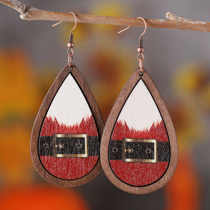 Wholesale Printed Water Drop Drop Earrings JDC-ES-ChuLian010